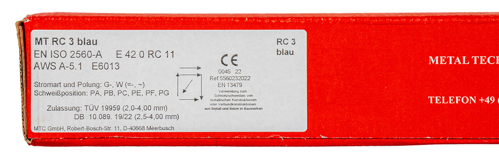 MTC MT-RC 3 blau Stabelektrode