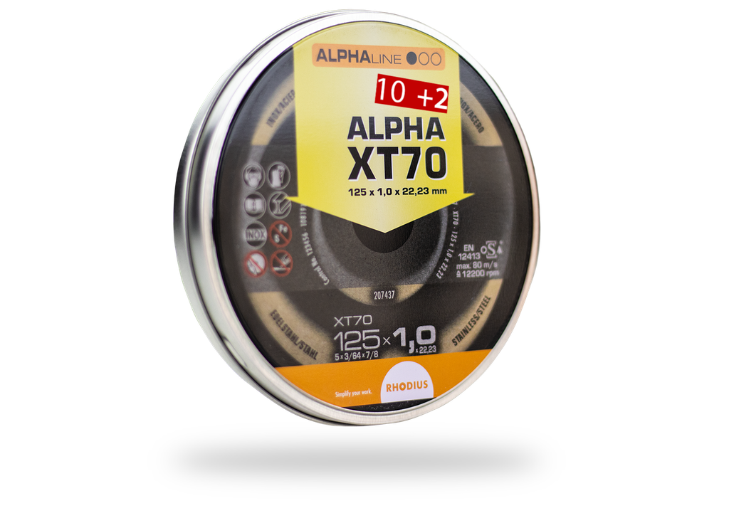 RHODIUS XT70 Alpha Box 10+2 Promo (125 x 1,0 x 22,23 mm)